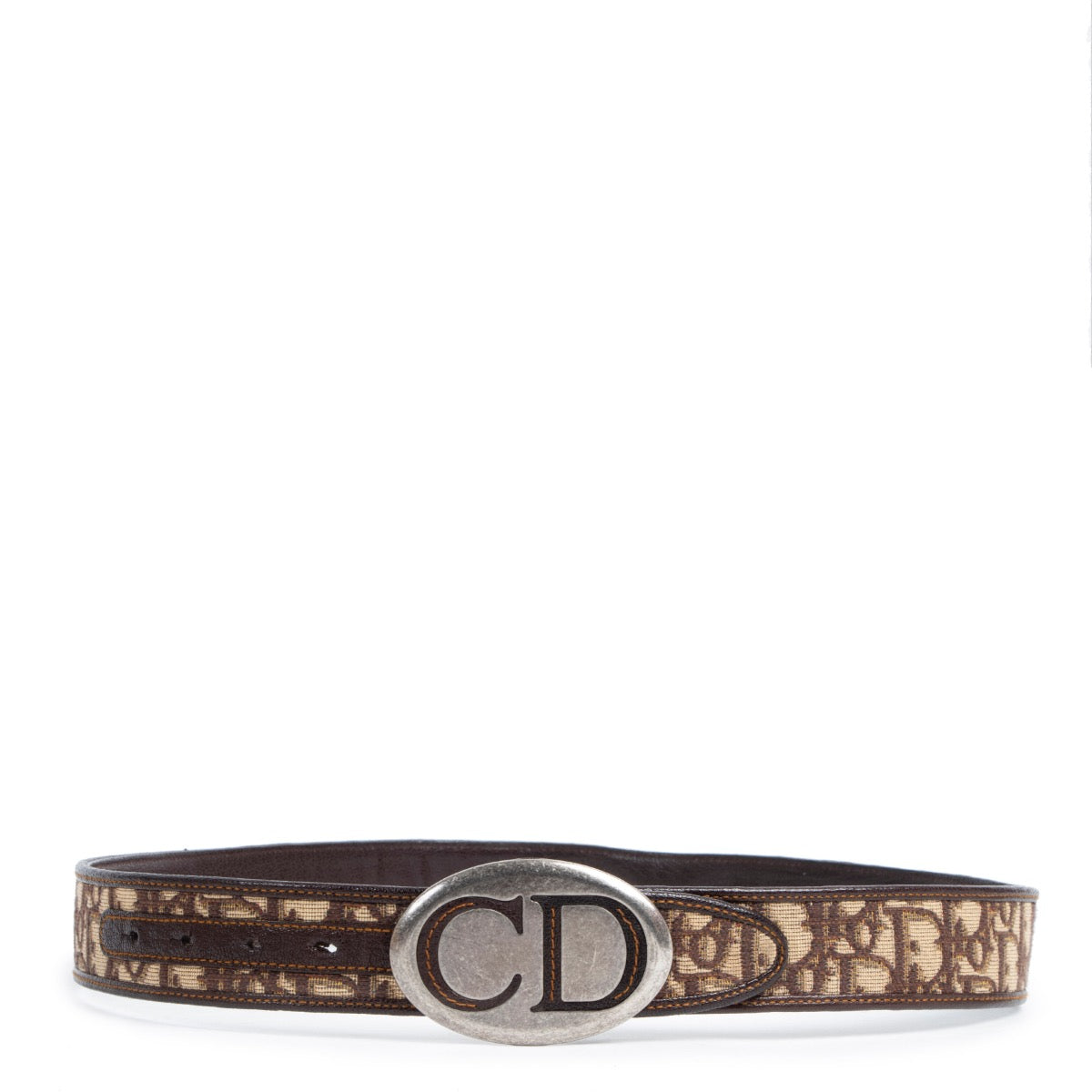 Buy online an authentic second hand Christian Dior vintage Obilique Canvas belt in good condition at Labellov in Antwerp.
