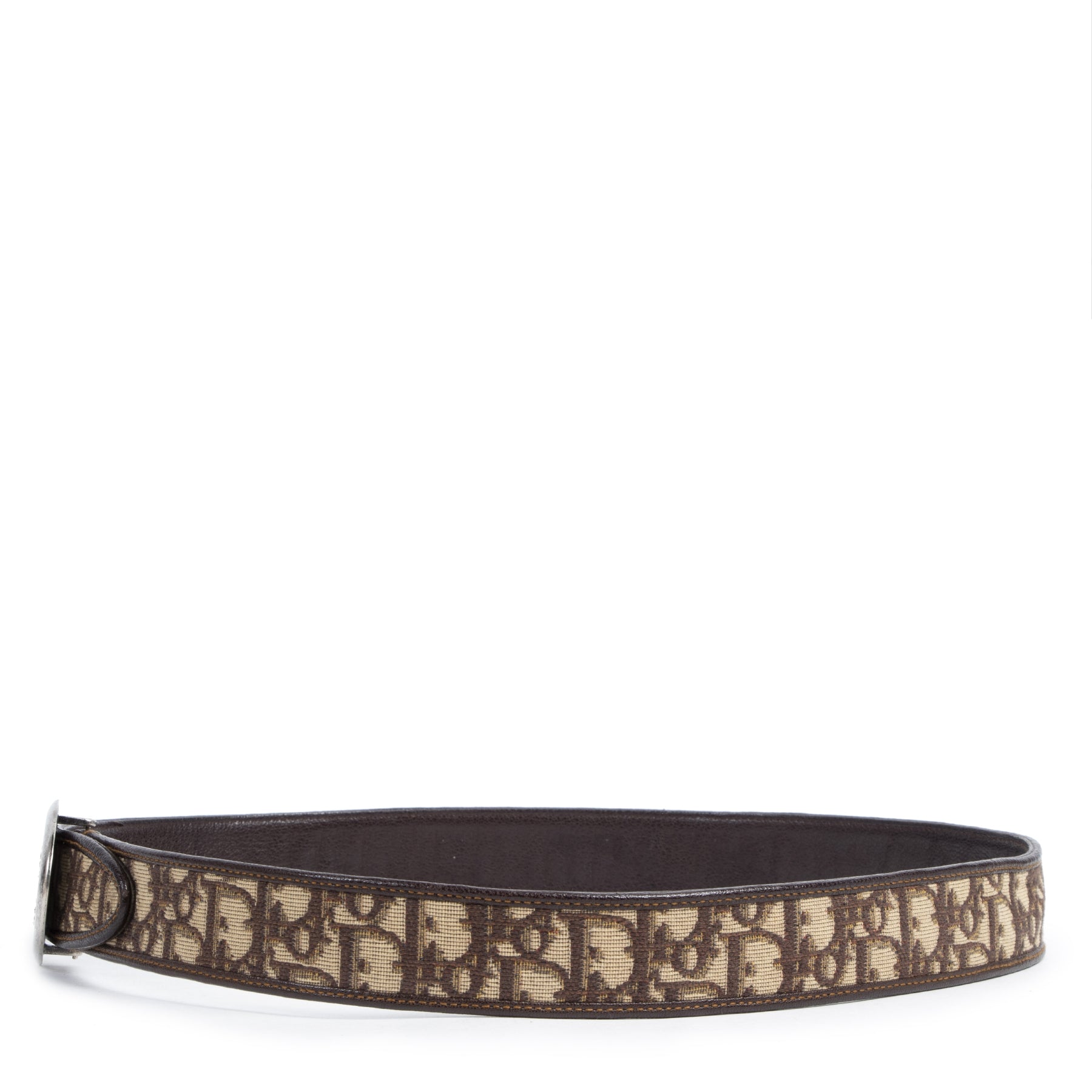 Authentic secondhand Dior Brown Monogram Belt designer accessories fashion luxury vintage webshop