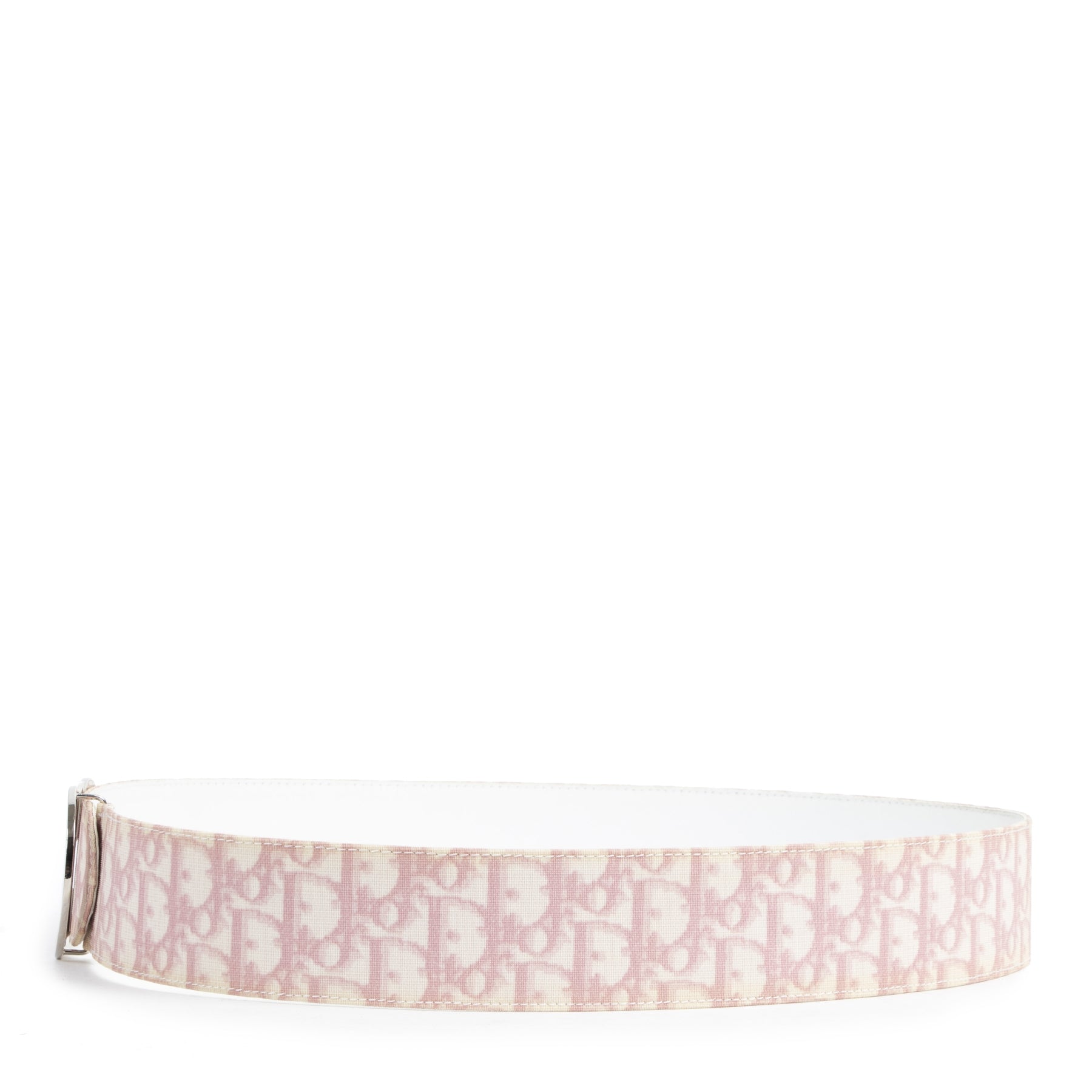 Authentieke tweedehands vintage Dior Pink Monogram Belt - Size 95 cm koop online webshop LabelLOV