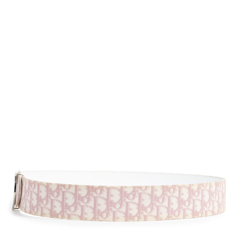 Authentieke tweedehands vintage Dior Pink Monogram Belt - Size 95 cm koop online webshop LabelLOV