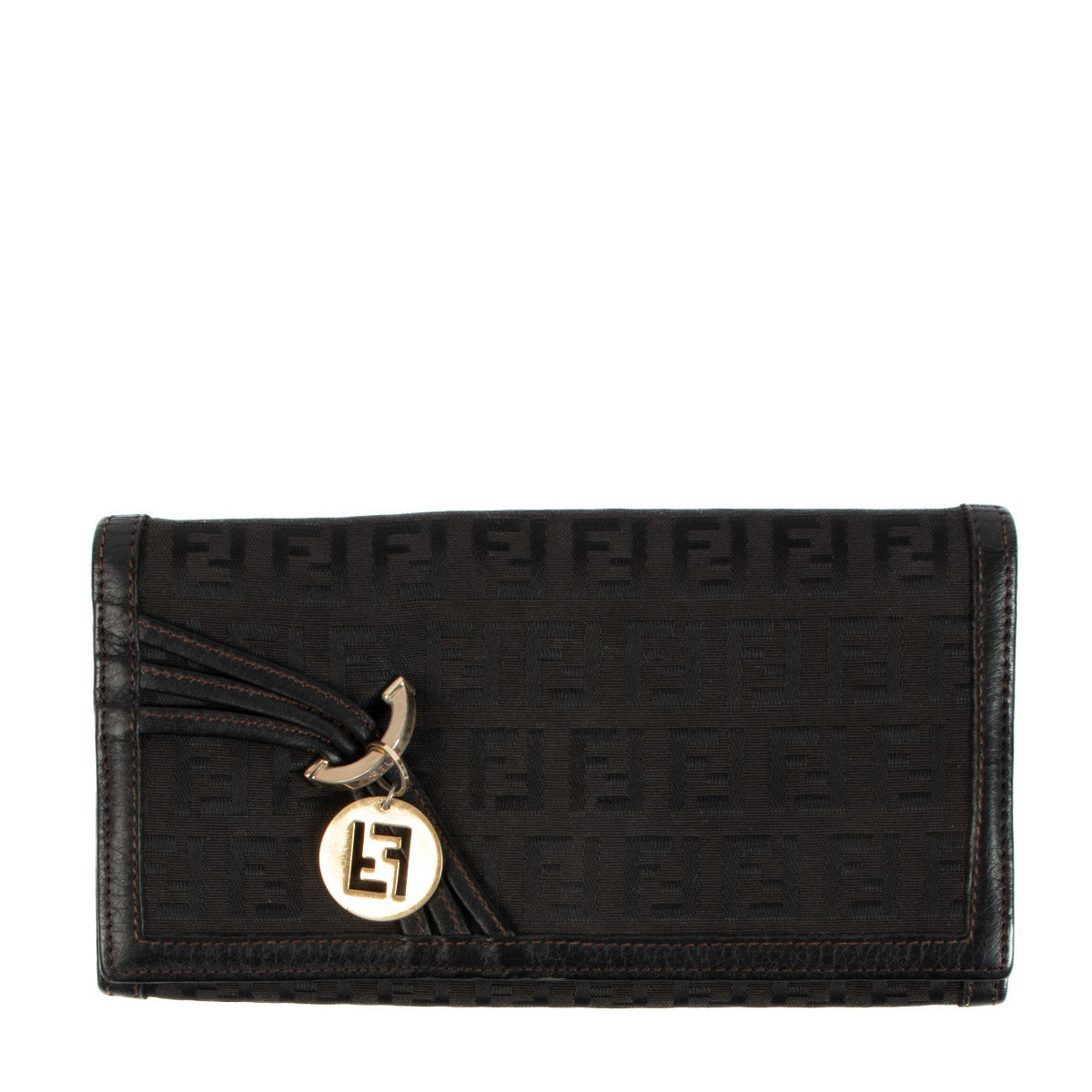 Fendi Black Monogram Canvas Wallet