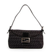 Buy online an authentic second hand Fendi Black Zuccchino Baguette Shoulder Bag in very good at Labellov in Antwerp.