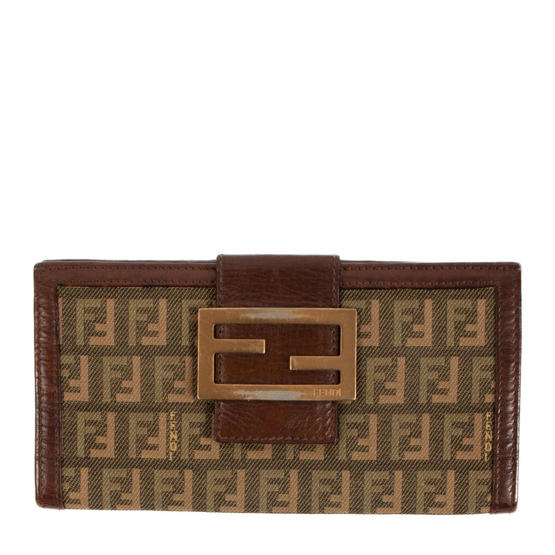 Portefeuille Fendi Zucchino monogrammé marron en toile