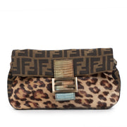 Authentique seconde-main vintage Fendi Leopard Print Pony Hair Baguette Bag achète en ligne webshop LabelLOV