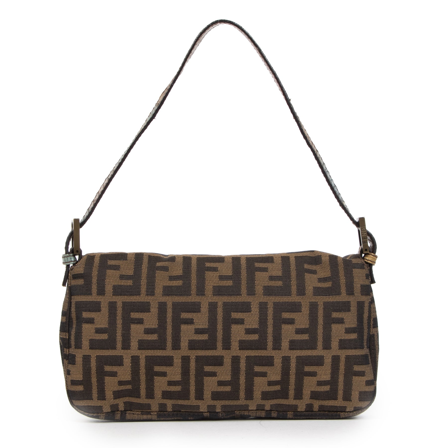 Authentieke tweedehands vintage Fendi Leopard Print Pony Hair Baguette Bag koop online webshop LabelLOV