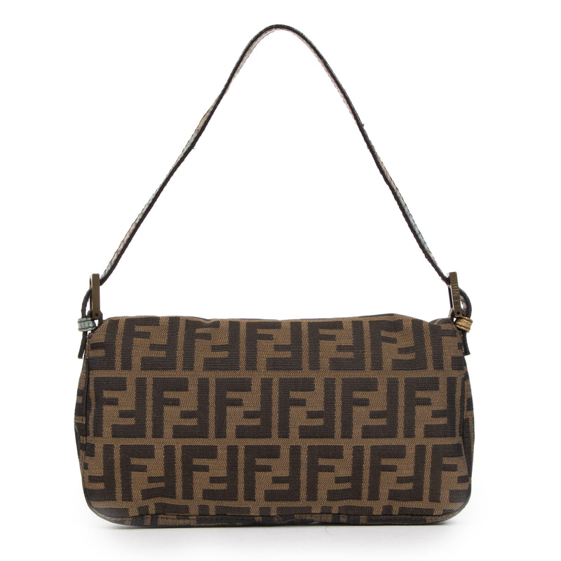 Authentieke tweedehands vintage Fendi Leopard Print Pony Hair Baguette Bag koop online webshop LabelLOV