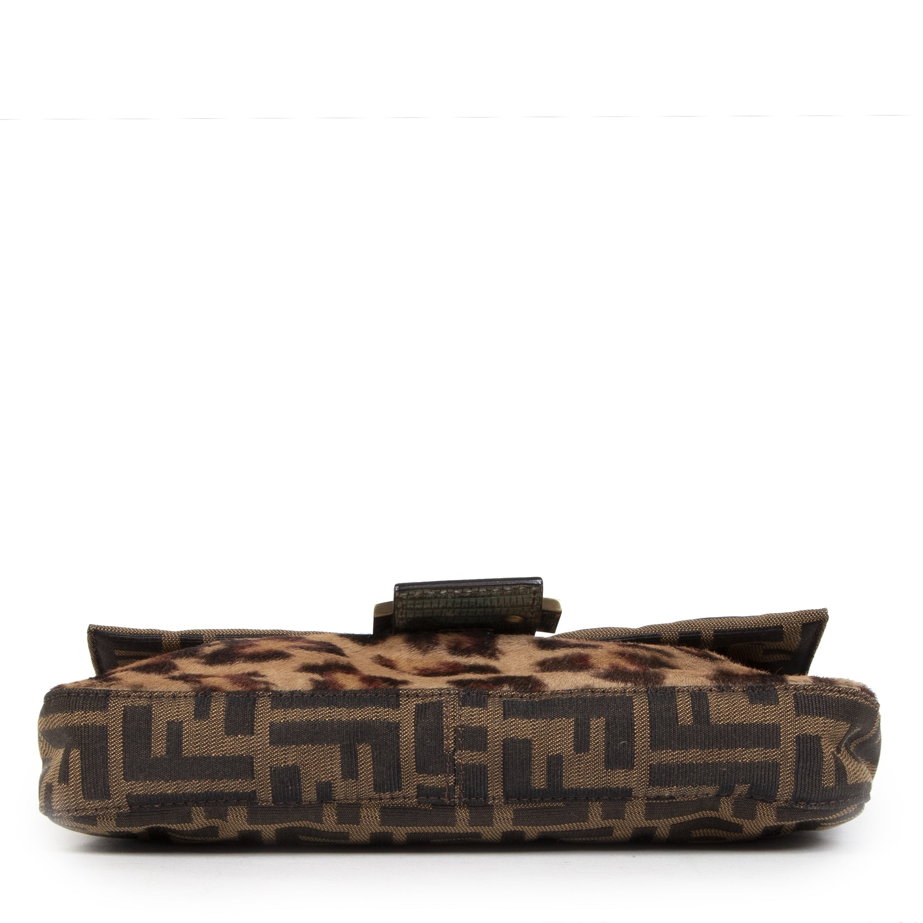 Authentic second-hand vintage Fendi Leopard Print Pony Hair Baguette Bag buy online webshop LabelLOV