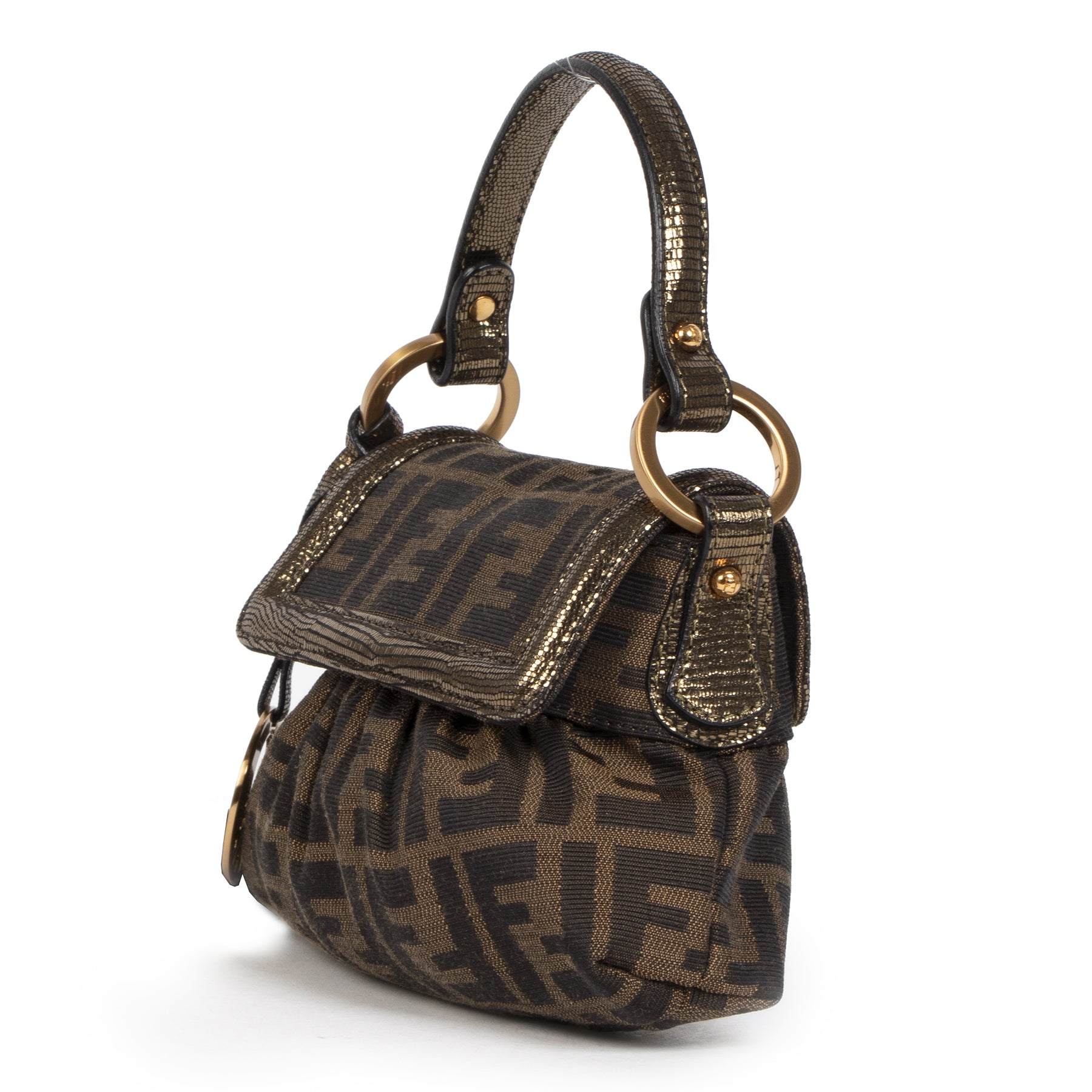 Authentic second-hand vintage Fendi Zucca Mini Chef Bag buy online webshop LabelLOV