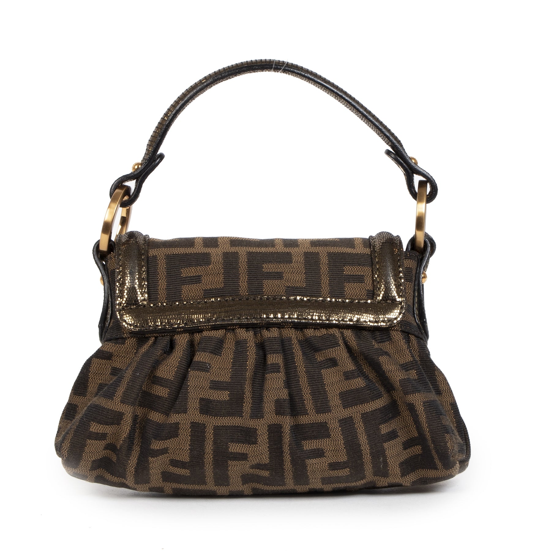 Authentieke tweedehands vintage Fendi Zucca Mini Chef Bag buy online webshop LabelLOV