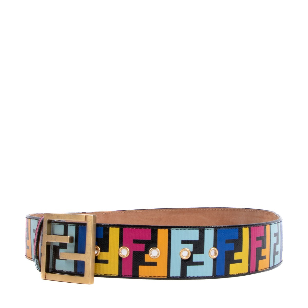 Fendi Multicolor FF Logo Belt - Size 95