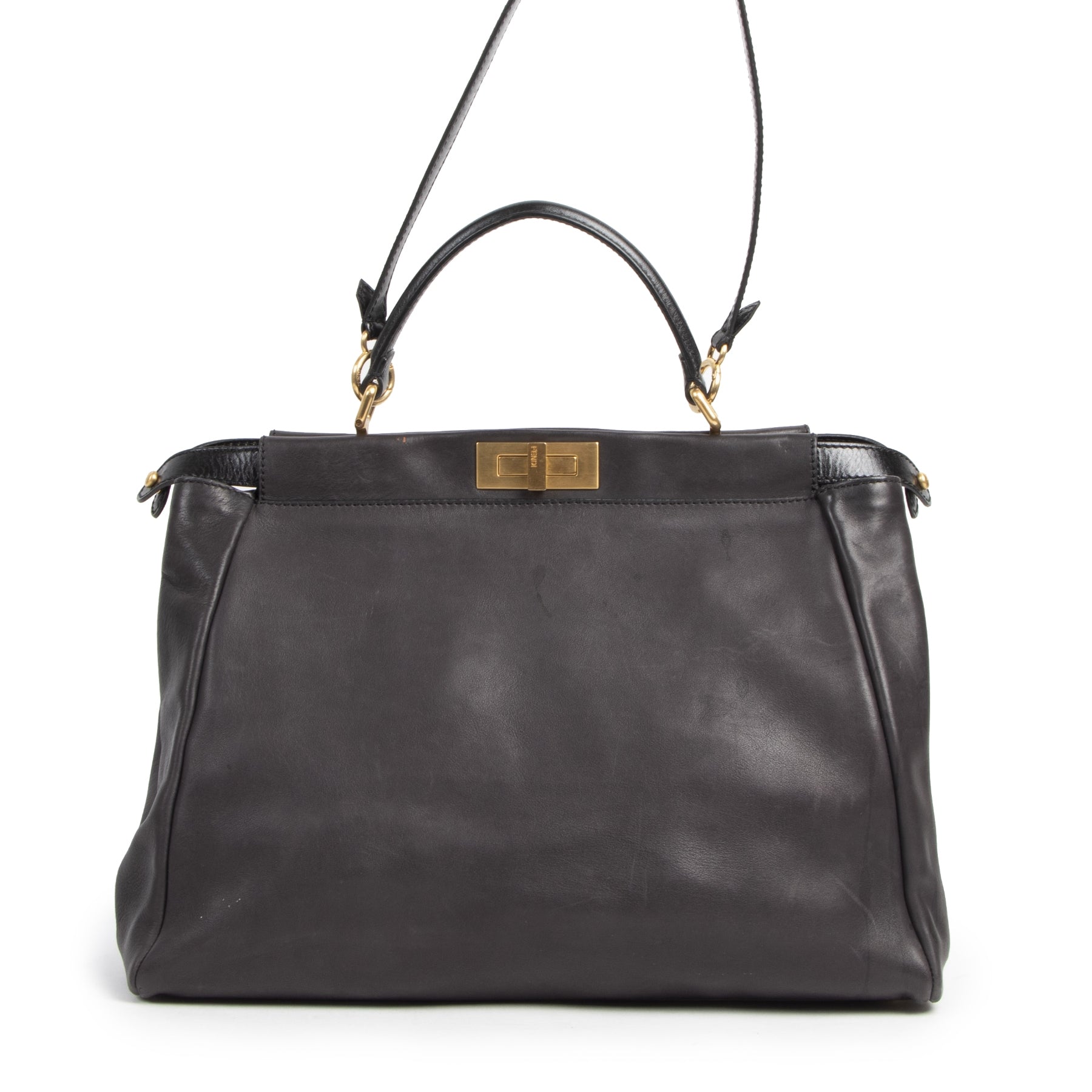 Fendi Peekaboo Large Black Lambskin Handbag pour le meilleur prix à Anvers