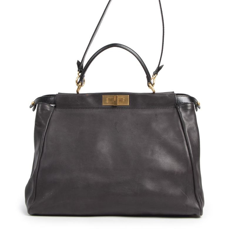 Fendi Peekaboo Large Black Lambskin Handbag pour le meilleur prix à Anvers