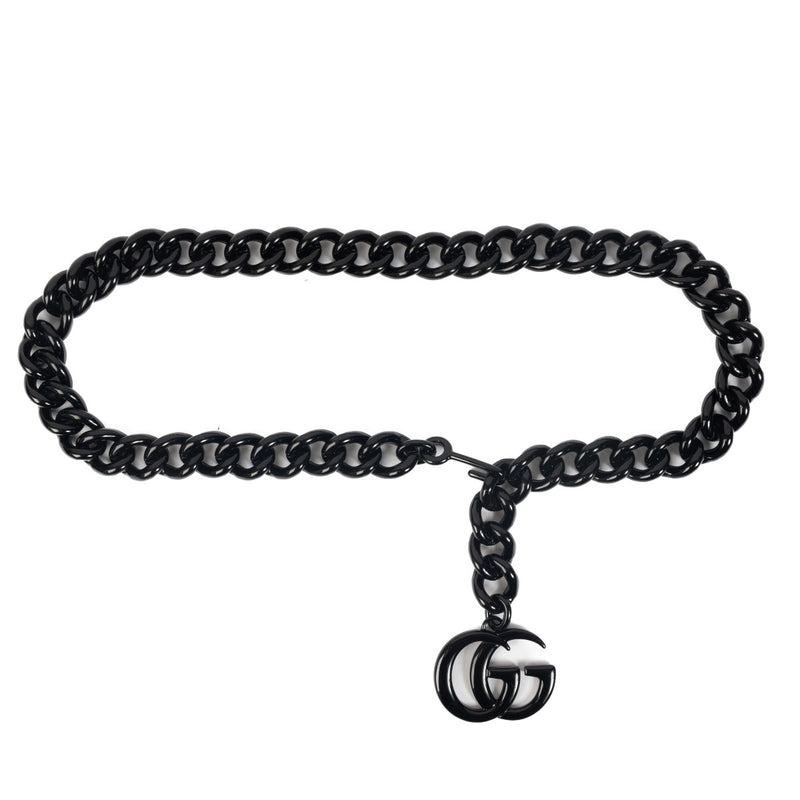 Ceinture Gucci entièrement noire à chaîne