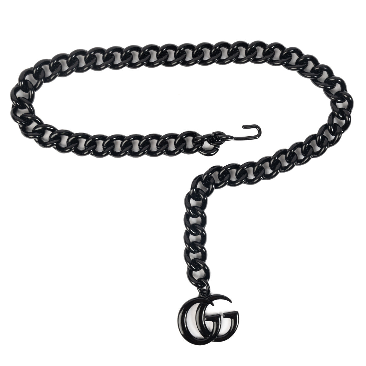 Gucci All Black Chain Belt