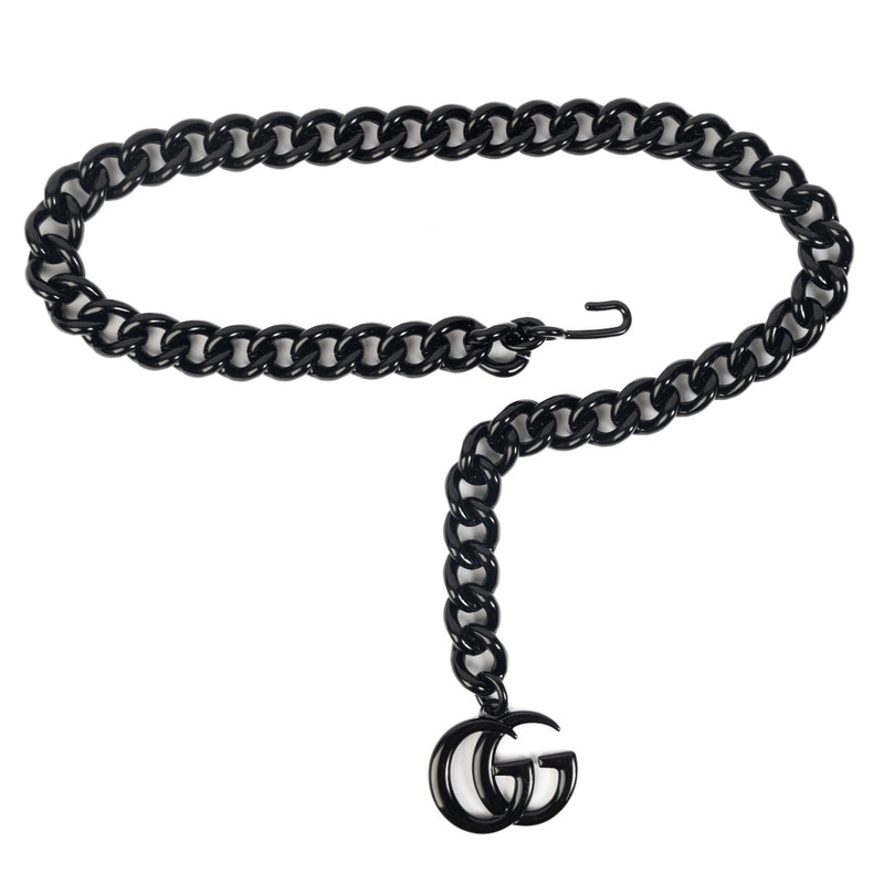 Ceinture Gucci entièrement noire à chaîne