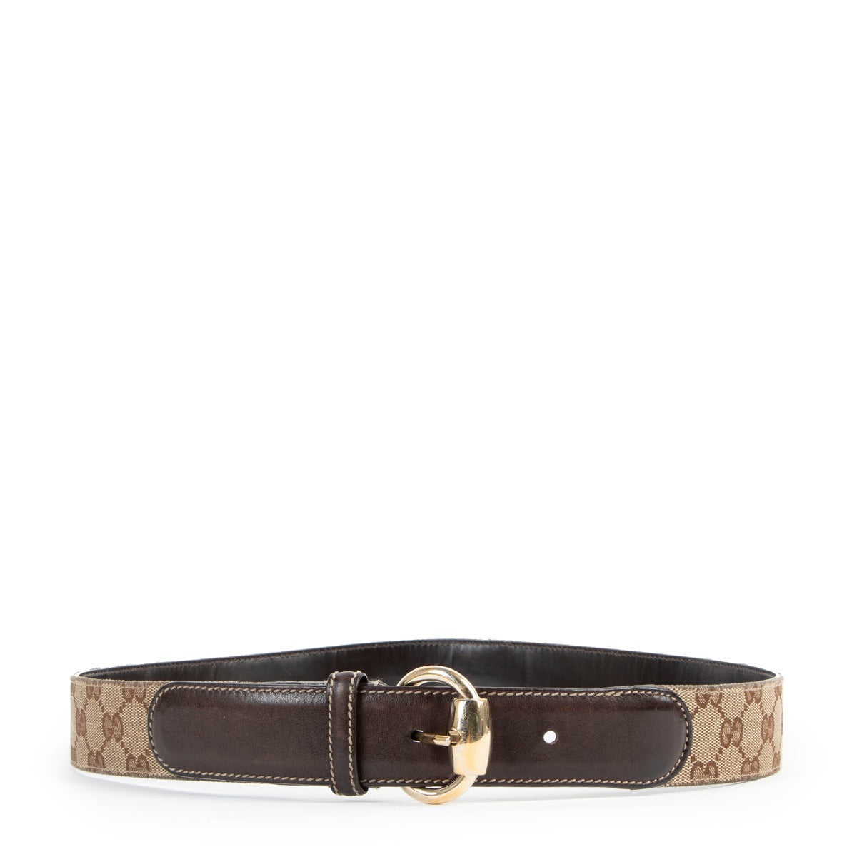 Second hand authentic Gucci Horsebit GG Canvas Belt on Labellov