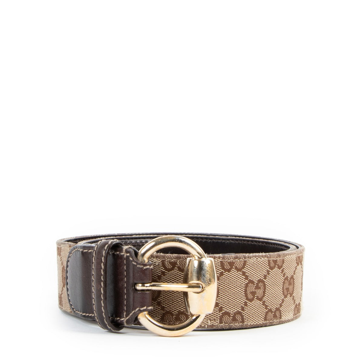 Second hand authentic Gucci Horsebit GG Canvas Belt on Labellov