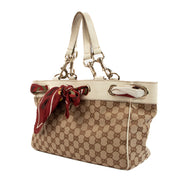 Gucci Monogram Canvas Silk Scarf Positano Tote Bag