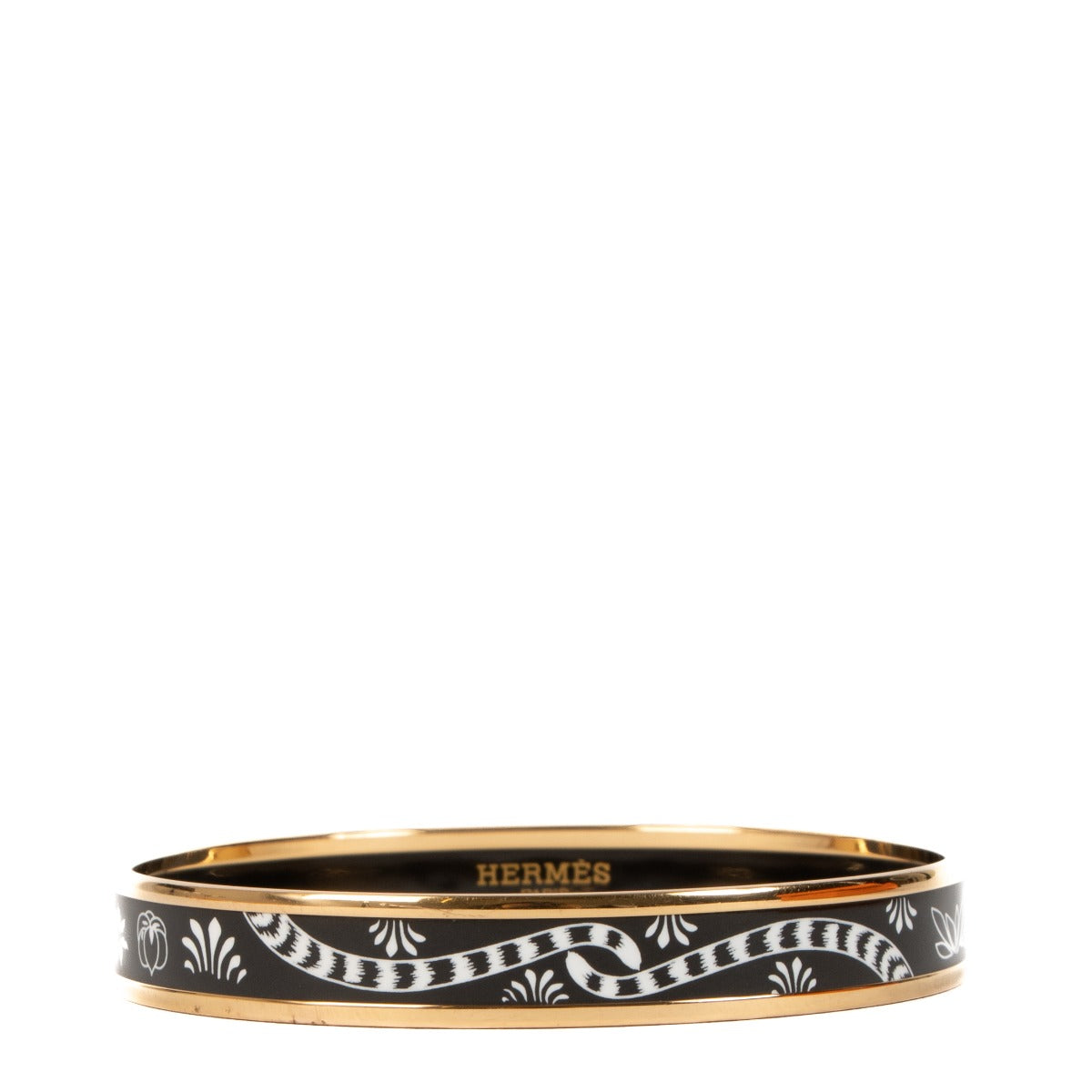 Hermès Les Léopards Enamel Bangle Bracelet