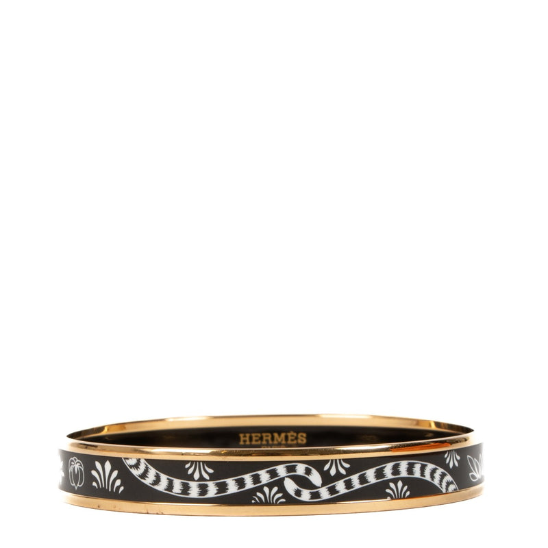 Hermès Les Léopards Enamel Bangle Bracelet