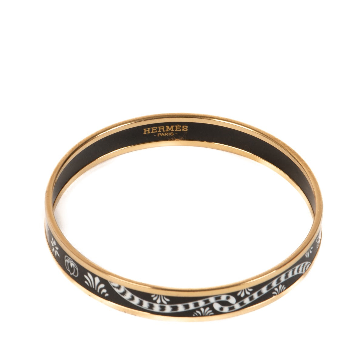 Bracelet jonc Hermès Les Léopards en émail - Taille 70