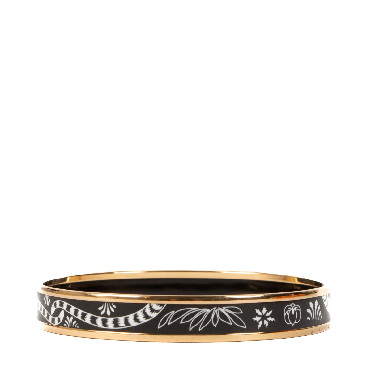 Bracelet jonc Hermès Les Léopards en émail - Taille 70