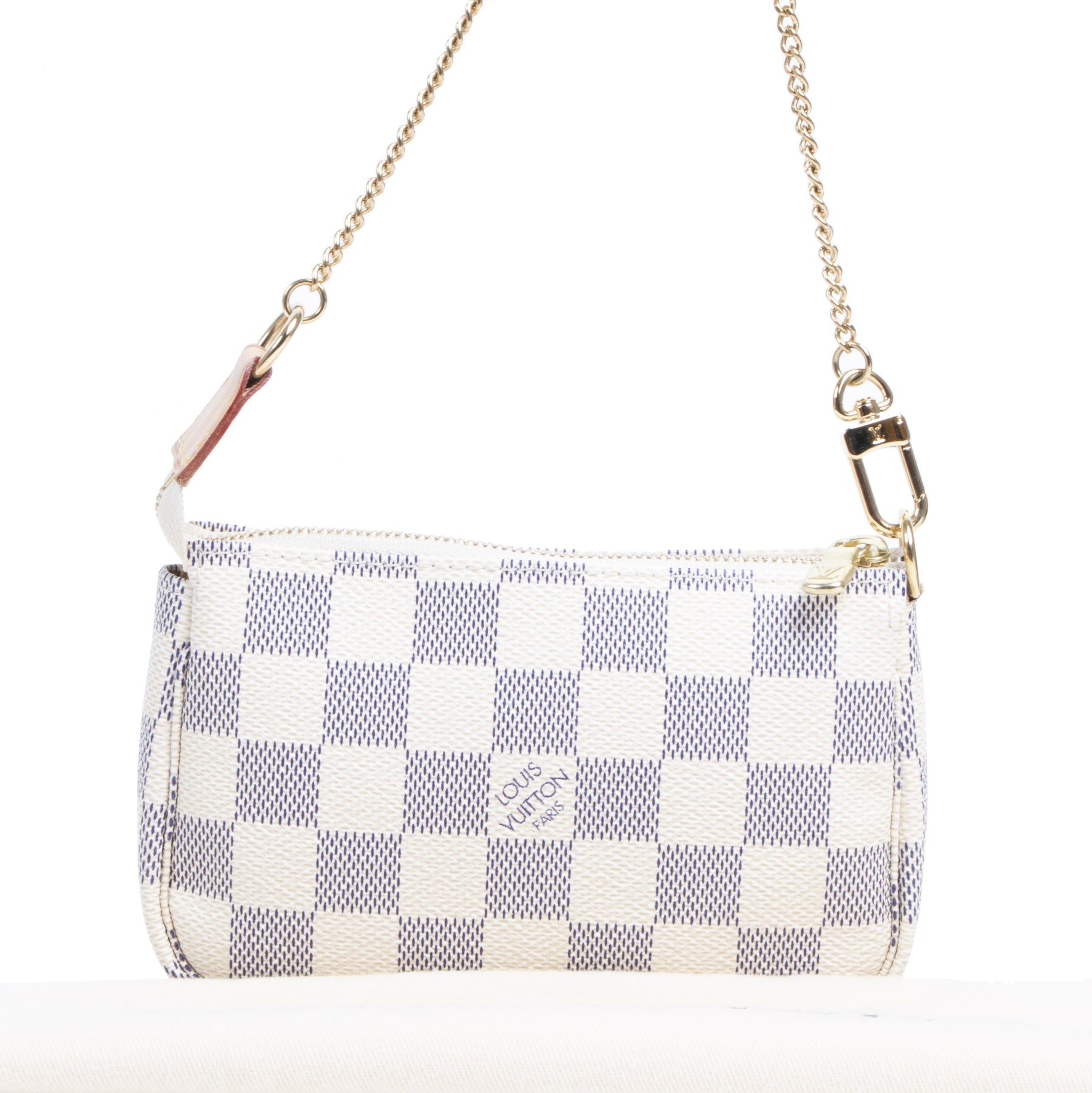 Authentic second-hand vintage Louis Vuitton Damier Azur Mini Pochette buy online webshop LabelLOV