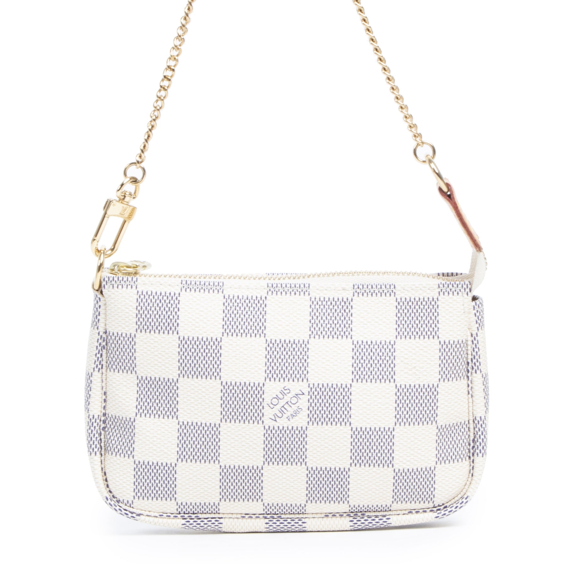 Authentique seconde-main vintage Louis Vuitton Damier Azur Mini Pochette achète en ligne webshop LabelLOV