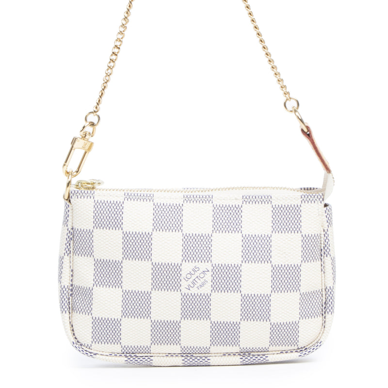 Authentique seconde-main vintage Louis Vuitton Damier Azur Mini Pochette achète en ligne webshop LabelLOV