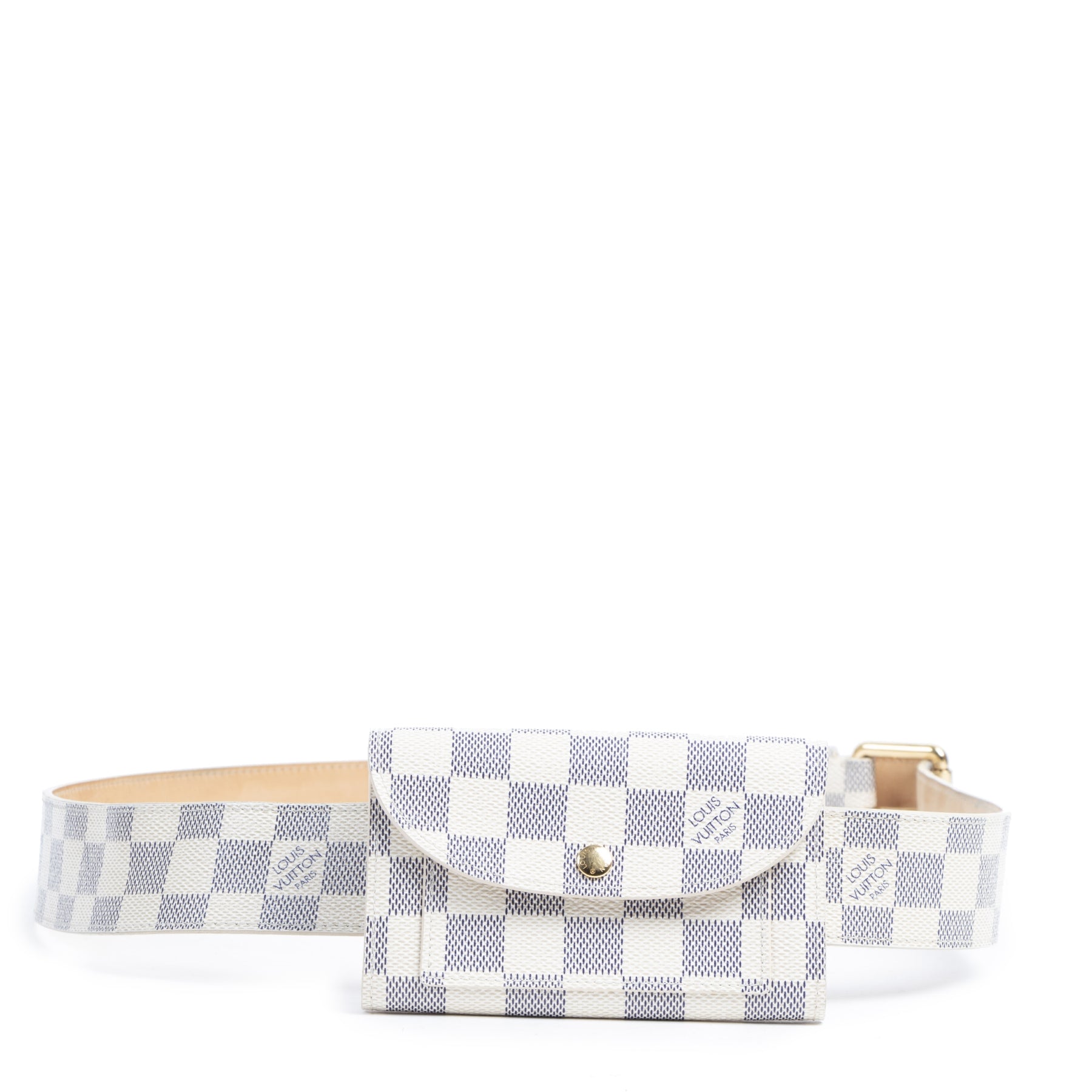 Authentic second-hand vintage Louis Vuitton Solo Damier Azur Belt Bag buy online webshop LabelLOV