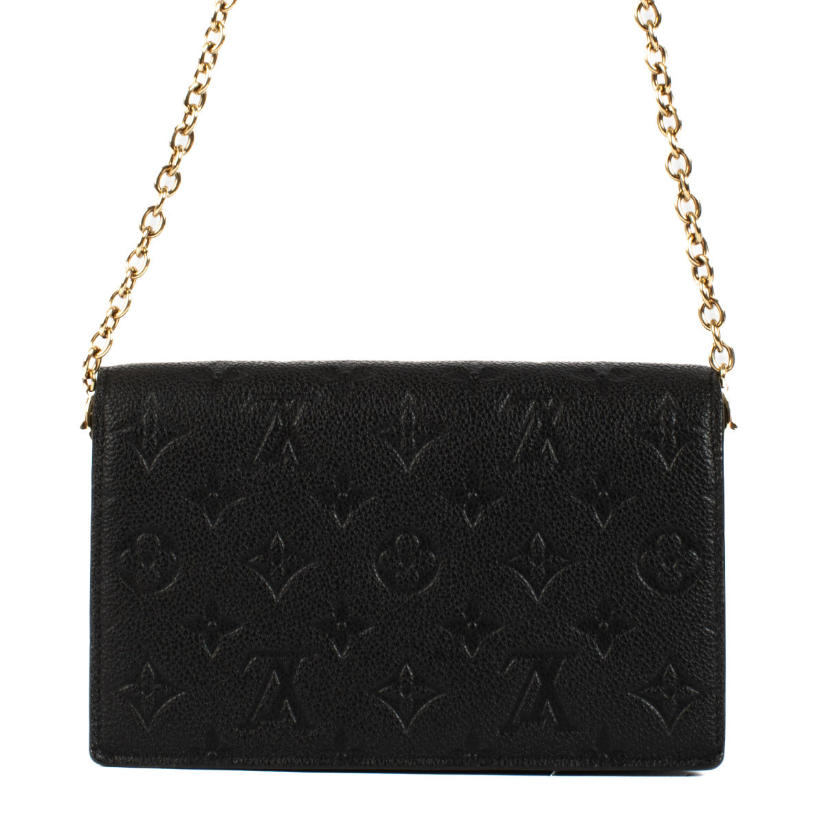 Louis Vuitton Black Monogram Empreinte Vavin Wallet on Chain