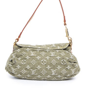 Authentique seconde-main vintage Louis Vuitton Pleaty Green Denim Bag achète en ligne webshop LabelLOV