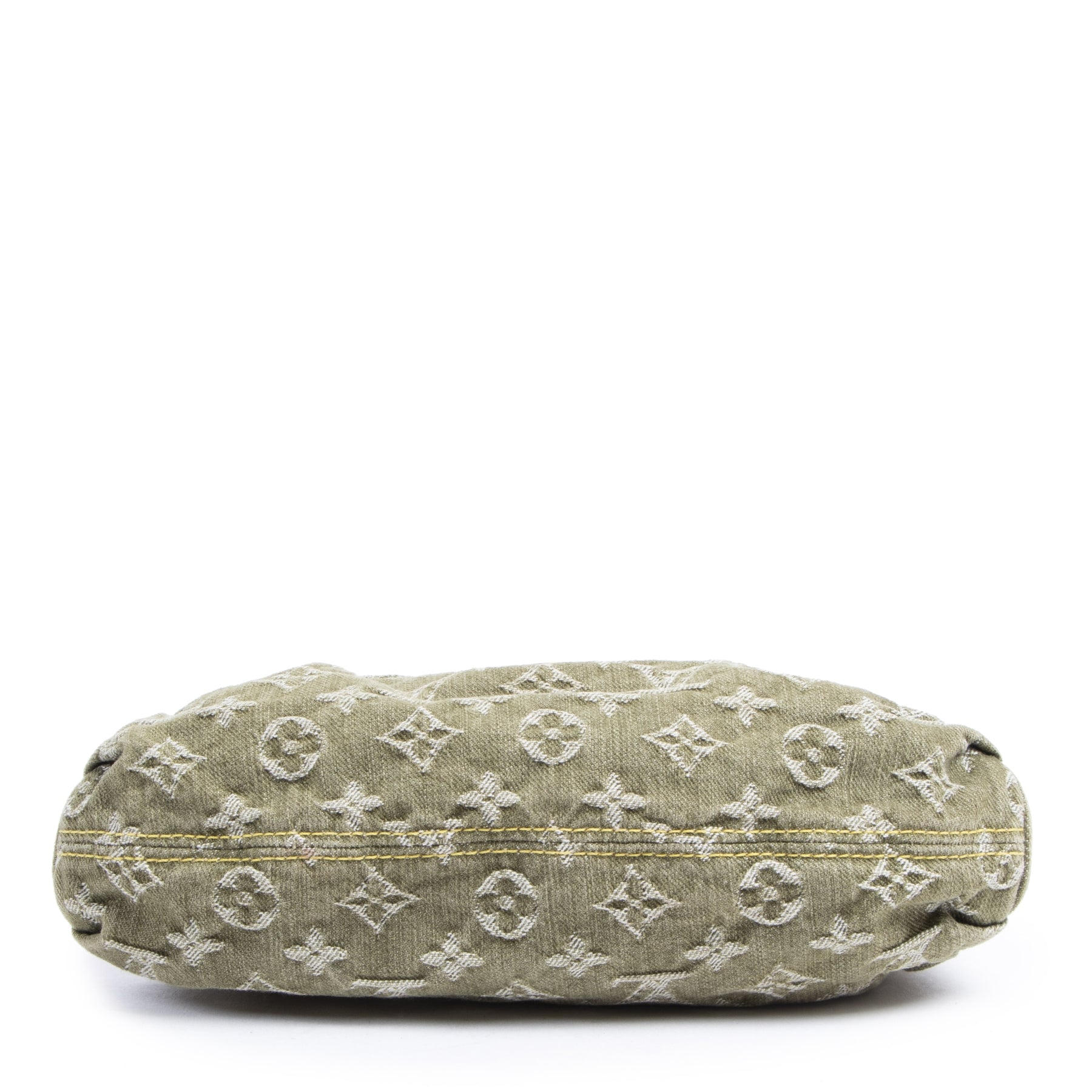 Authentic second-hand vintage Louis Vuitton Pleaty Green Denim Bag buy online webshop LabelLOV
