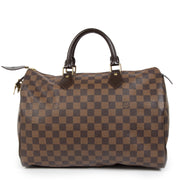 Authentique seconde-main vintage Louis Vuitton Damier Ebene 35 Speedy achète en ligne webshop LabelLOV