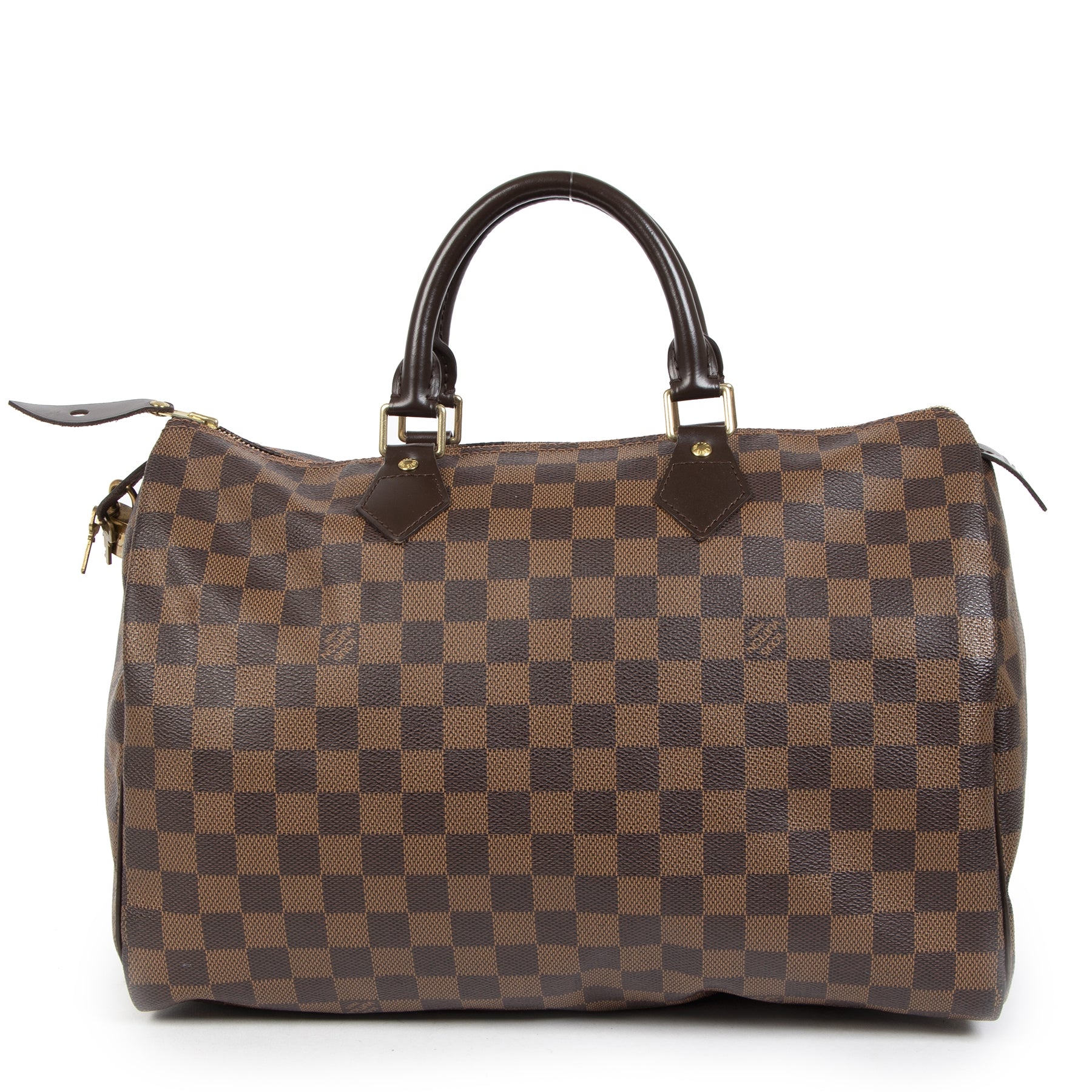 Authentique seconde-main vintage Louis Vuitton Damier Ebene 35 Speedy achète en ligne webshop LabelLOV