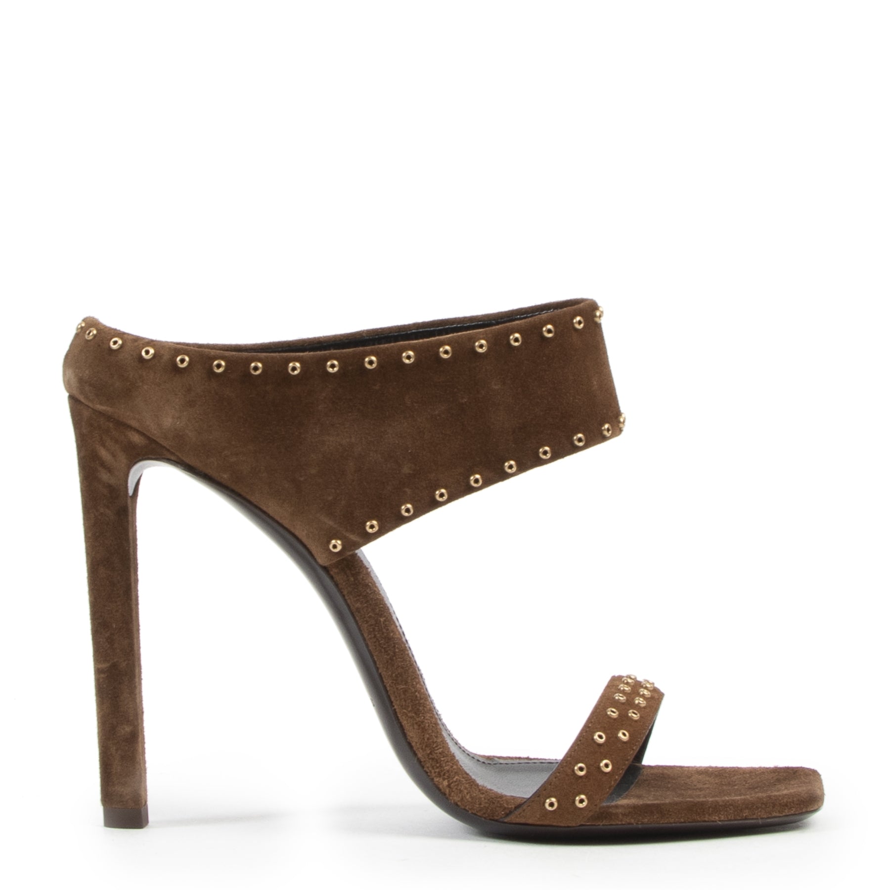 Saint Laurent Brown Suede Heels - Size 40