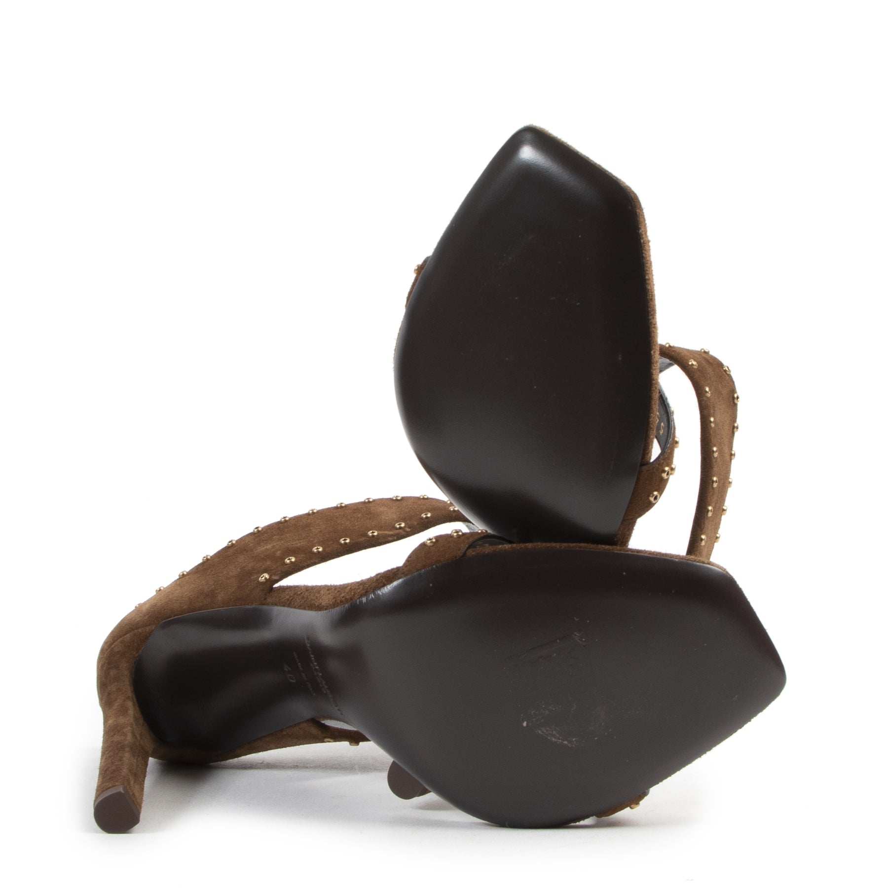 Saint Laurent Brown Suede Heels - Size 40