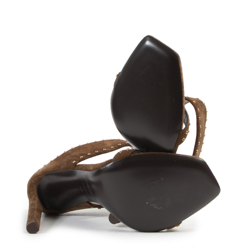 Saint Laurent Brown Suede Heels - Size 40