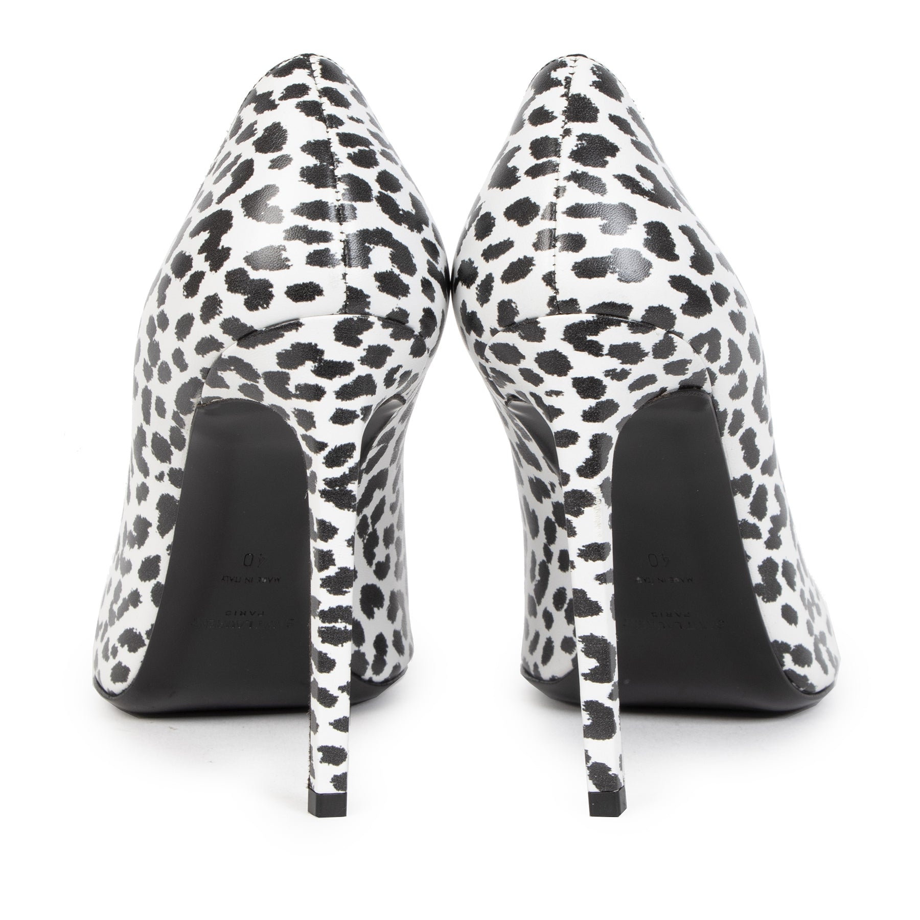 Authentique seconde-main vintage Saint Laurent Black And White Leopard Print Pumps - Size 40 achète en ligne webshop LabelLOV