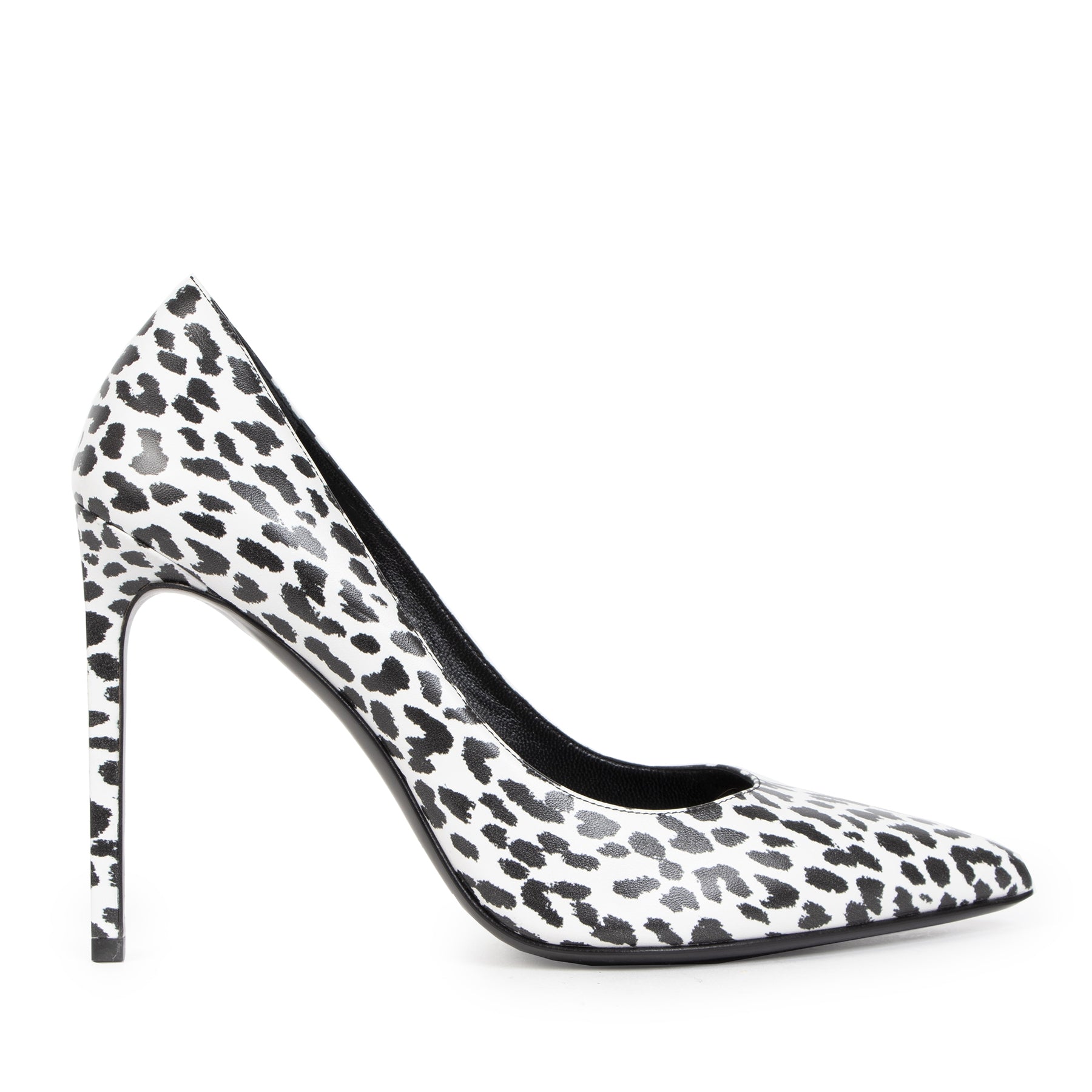 Authentic second-hand vintage Saint Laurent Black And White Leopard Print Pumps - Size 40 buy online webshop LabelLOV