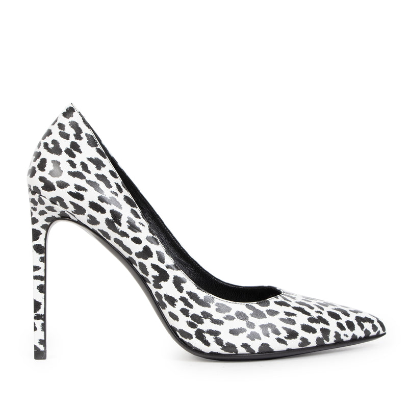 Authentic second-hand vintage Saint Laurent Black And White Leopard Print Pumps - Size 40 buy online webshop LabelLOV