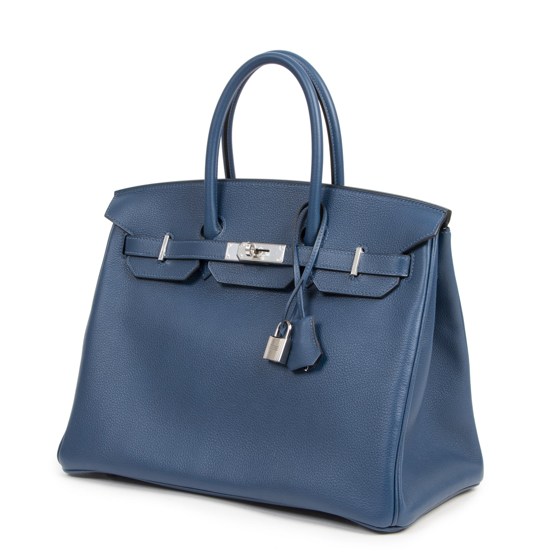 Hermès Birkin 35 Taurillon Novillo Deep Blue PHW 100% authentique pour le meilleur prix chez Labellov à Anvers Belgique