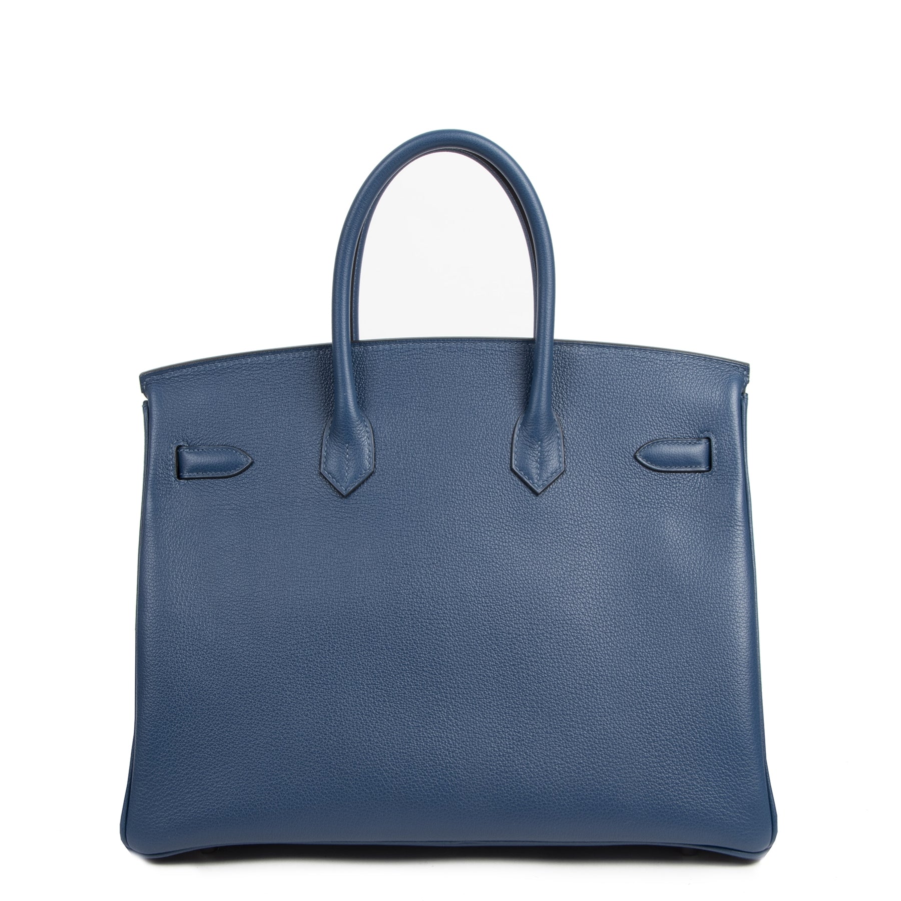 Hermès Birkin 35 Taurillon Novillo Deep Blue PHW for sale exclusively at Labellov secondhand vintage designer webshop
