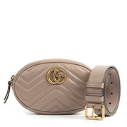 Gucci Taupe Marmont Matelassé Belt Bag