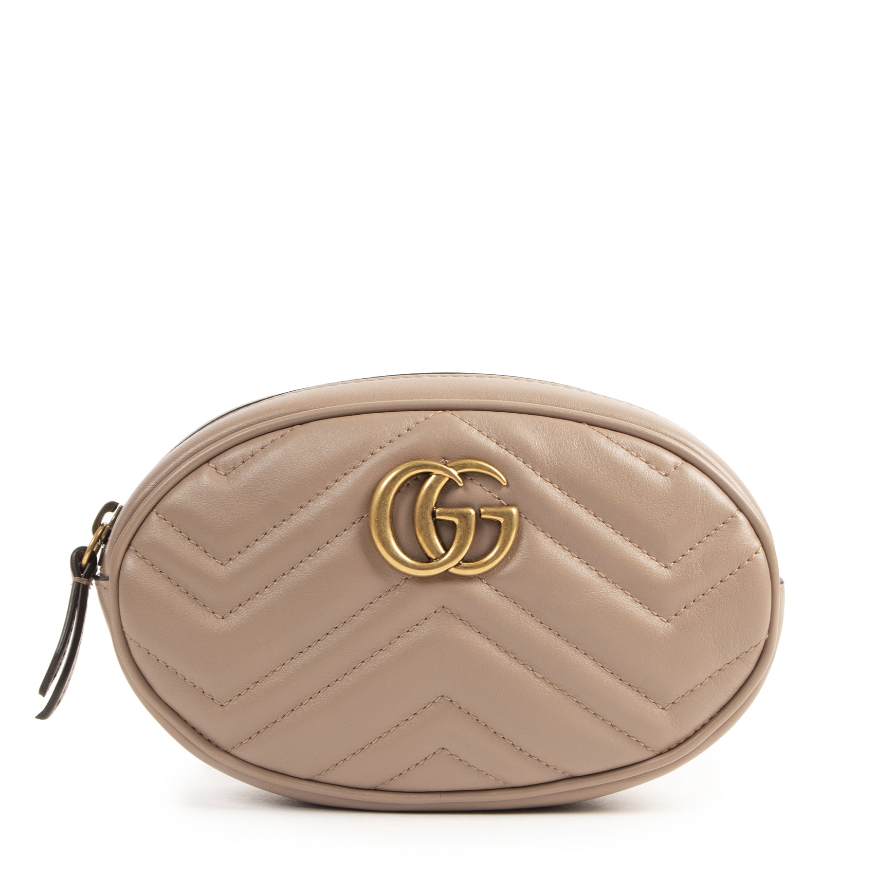 shop safe online Gucci Taupe Marmont Matelassé Belt Bag