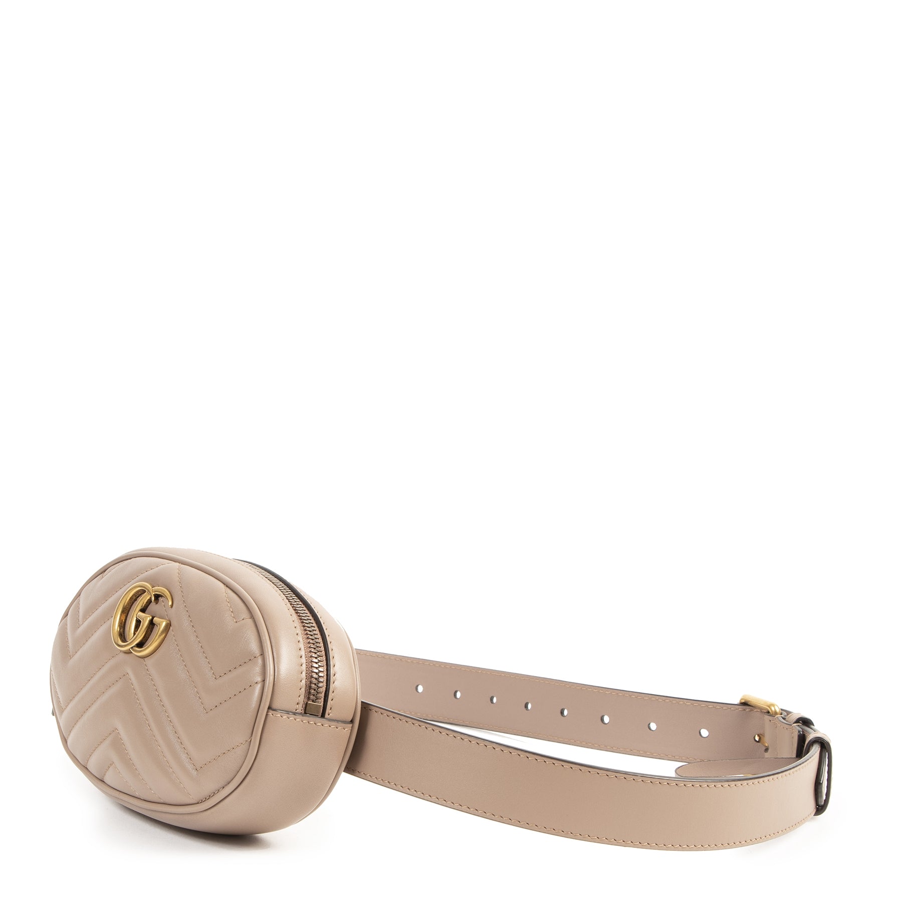 skip the waiting list shop safe online Gucci Taupe Marmont Matelassé Belt Bag