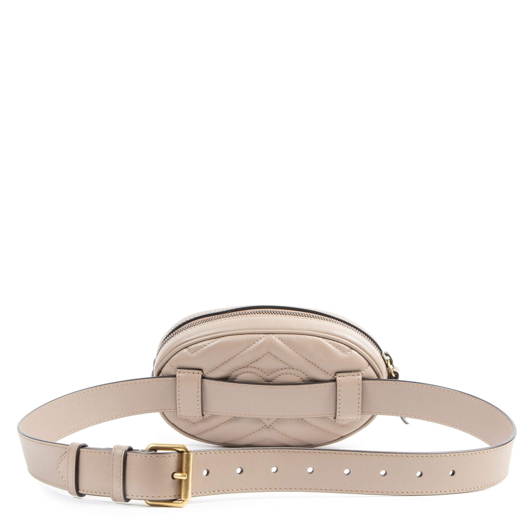 koop veilig online jou tweedehands Gucci Taupe Marmont Matelassé Belt Bag