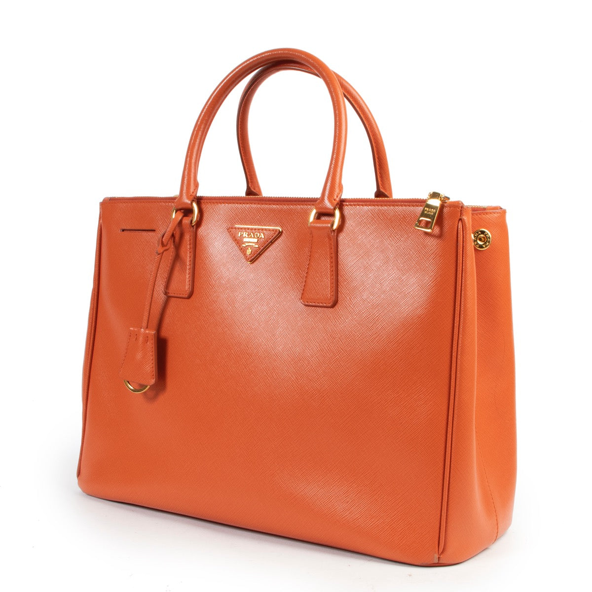 Prada Orange Saffiano Leather Galleria Top handle – Labellov