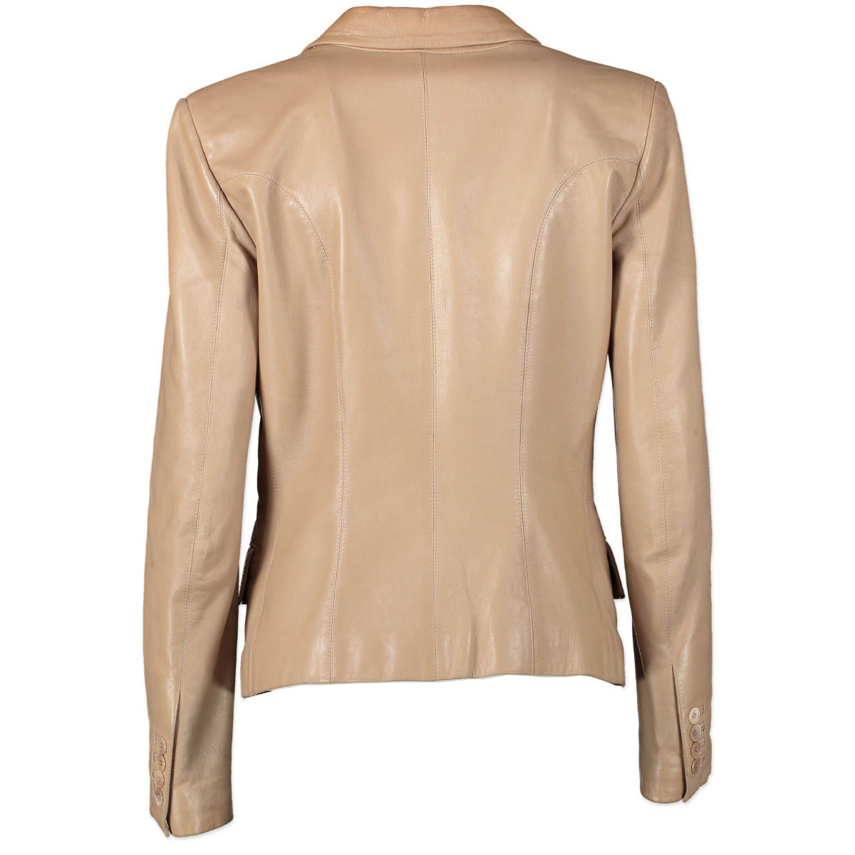 Yves Saint Laurent Taupe Leather Jacket - Size 36 for the best price at Labellov secondhand luxury