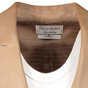 Yves Saint Laurent Taupe Leather Jacket - Size 36
